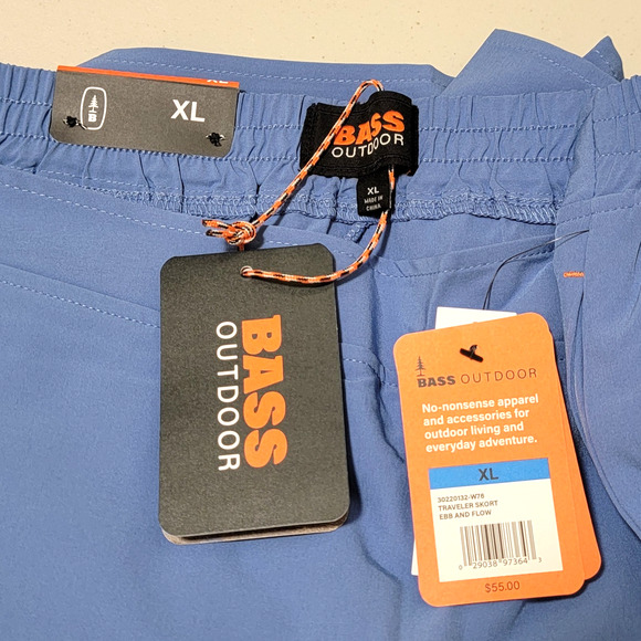 BASS Outdoor Women Activewear Mini Skirt Traveler Skort Size XL Ebb & Flow Blue - Picture 5 of 5